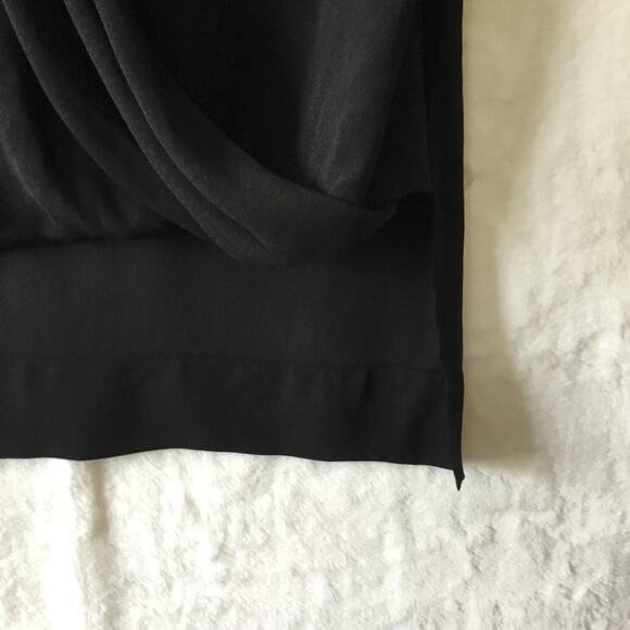 BCBGMaxAzria Black Drape Front Hi-Low Sheer Top - Picture 5 of 16